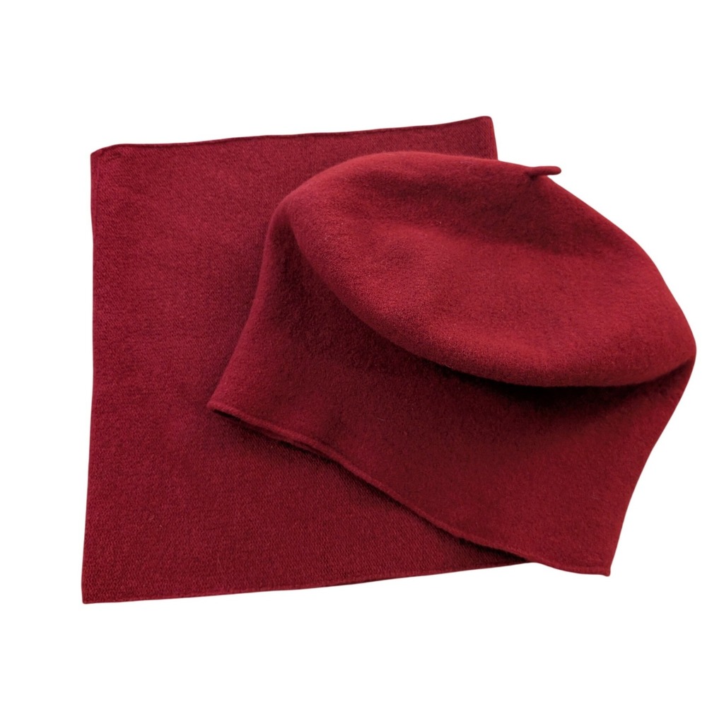Kopka 100% Pure New Wool Beret Hat Neck Warmer Scarf Set French Parisian Fall